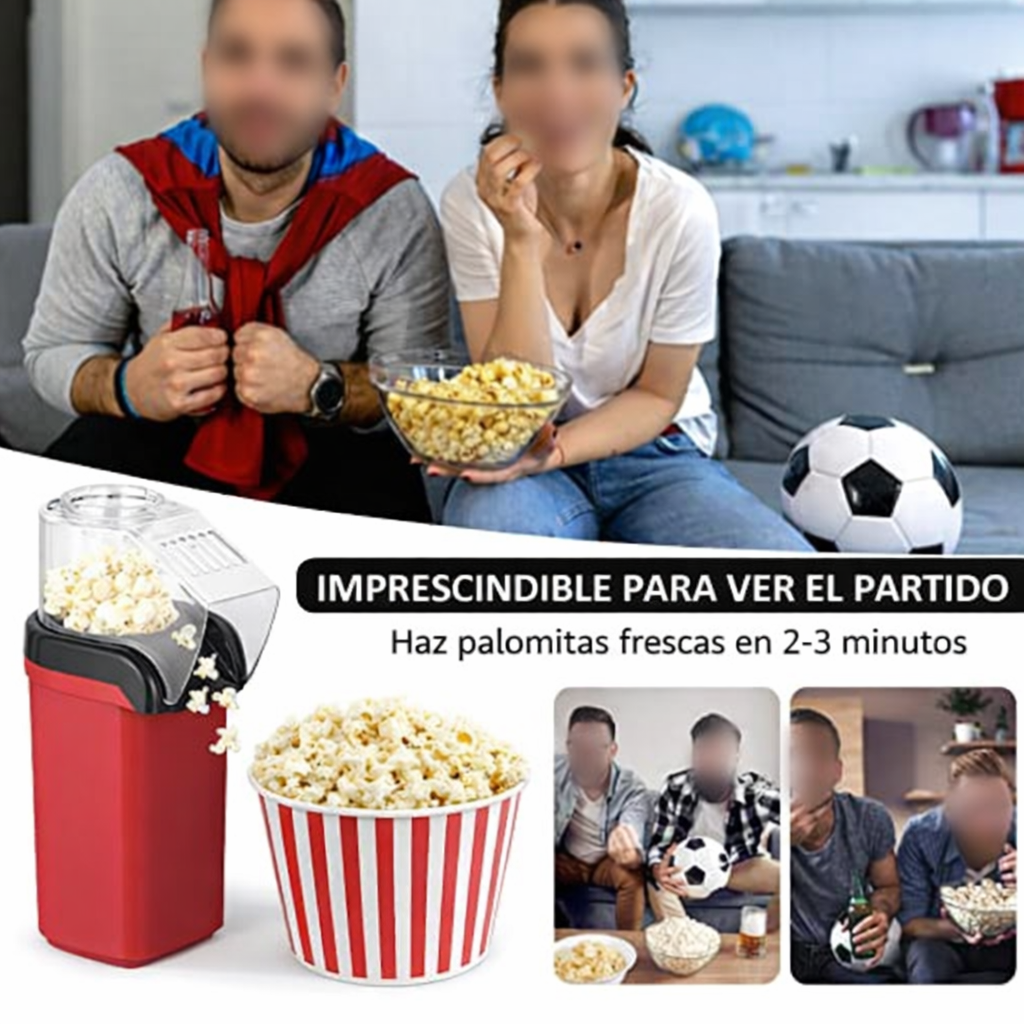 Máquina de palomitas 1200W rápida sin grasa para casa